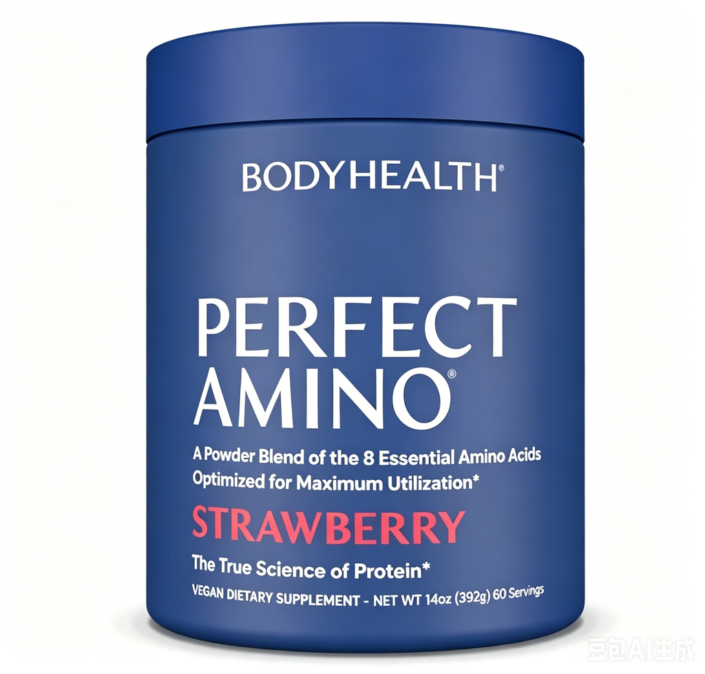 BodyHealth PerfectAmino Powder - BCAA and EAA Powder for Pre and Post Workout - Amino Acid Energy Drink for Men and Women to Support Lean Muscle and Recovery - Strawberry